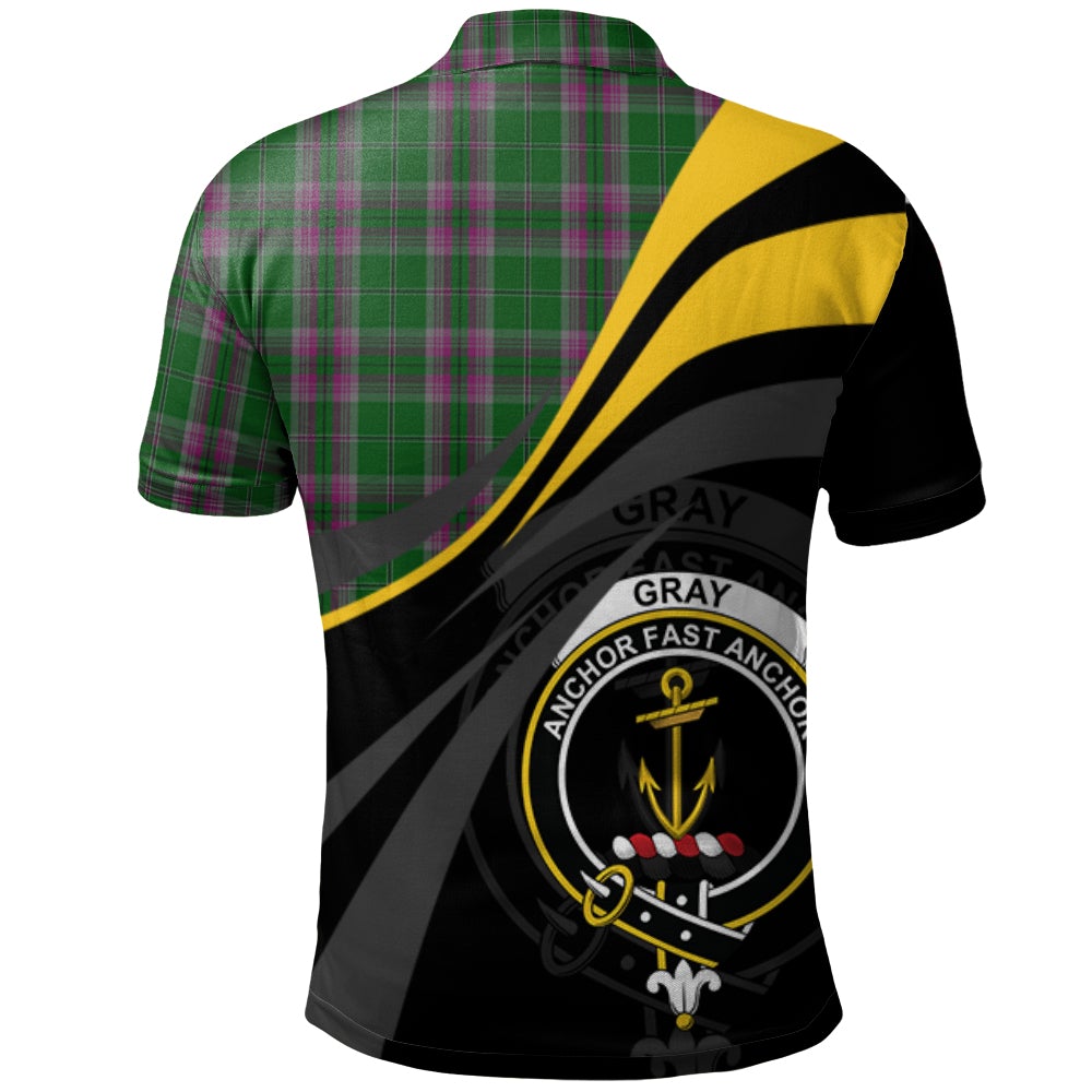 Gray Hunting Tartan Polo Shirt - Royal Coat Of Arms Style