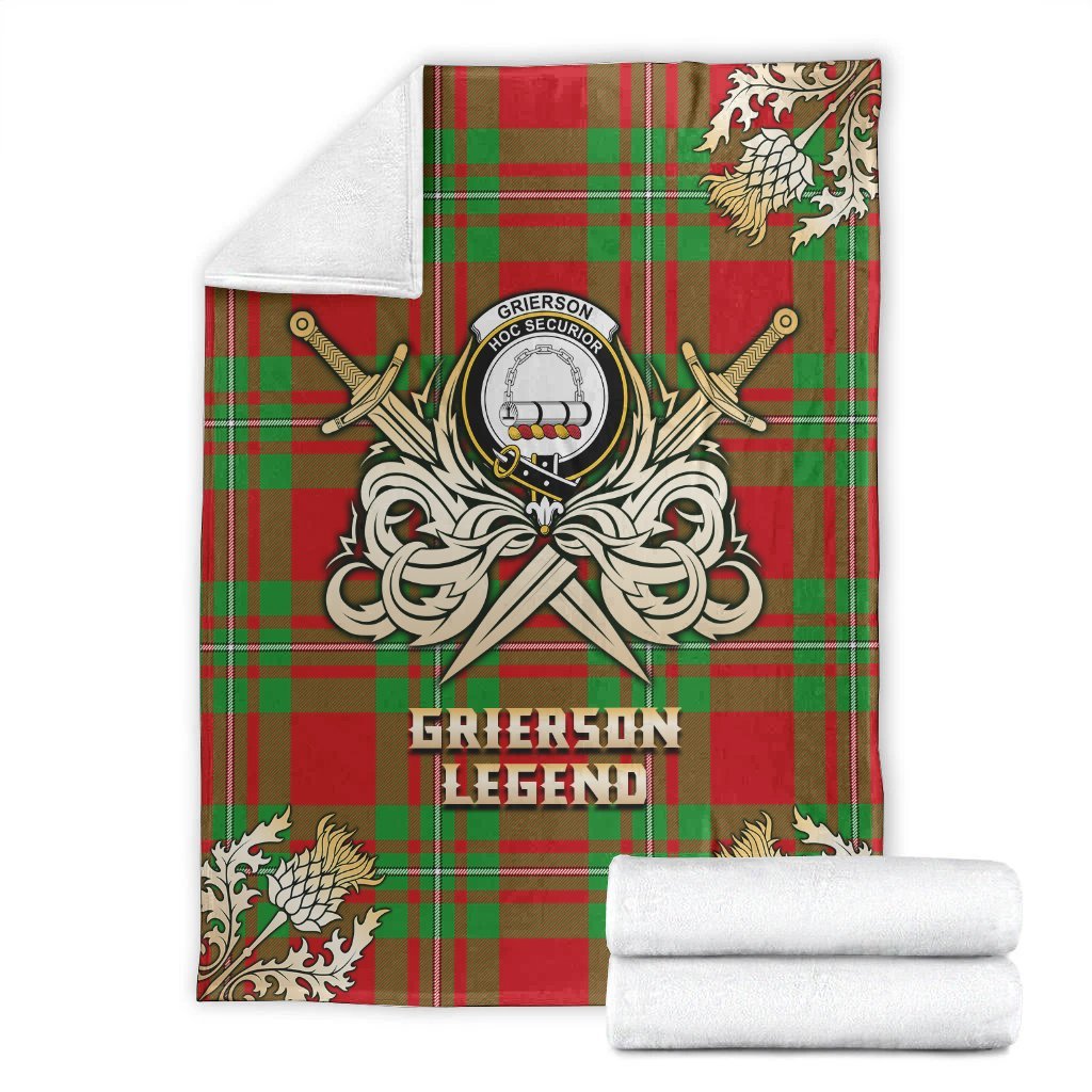 Grierson Tartan Gold Courage Symbol Blanket