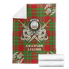 Grierson Tartan Gold Courage Symbol Blanket