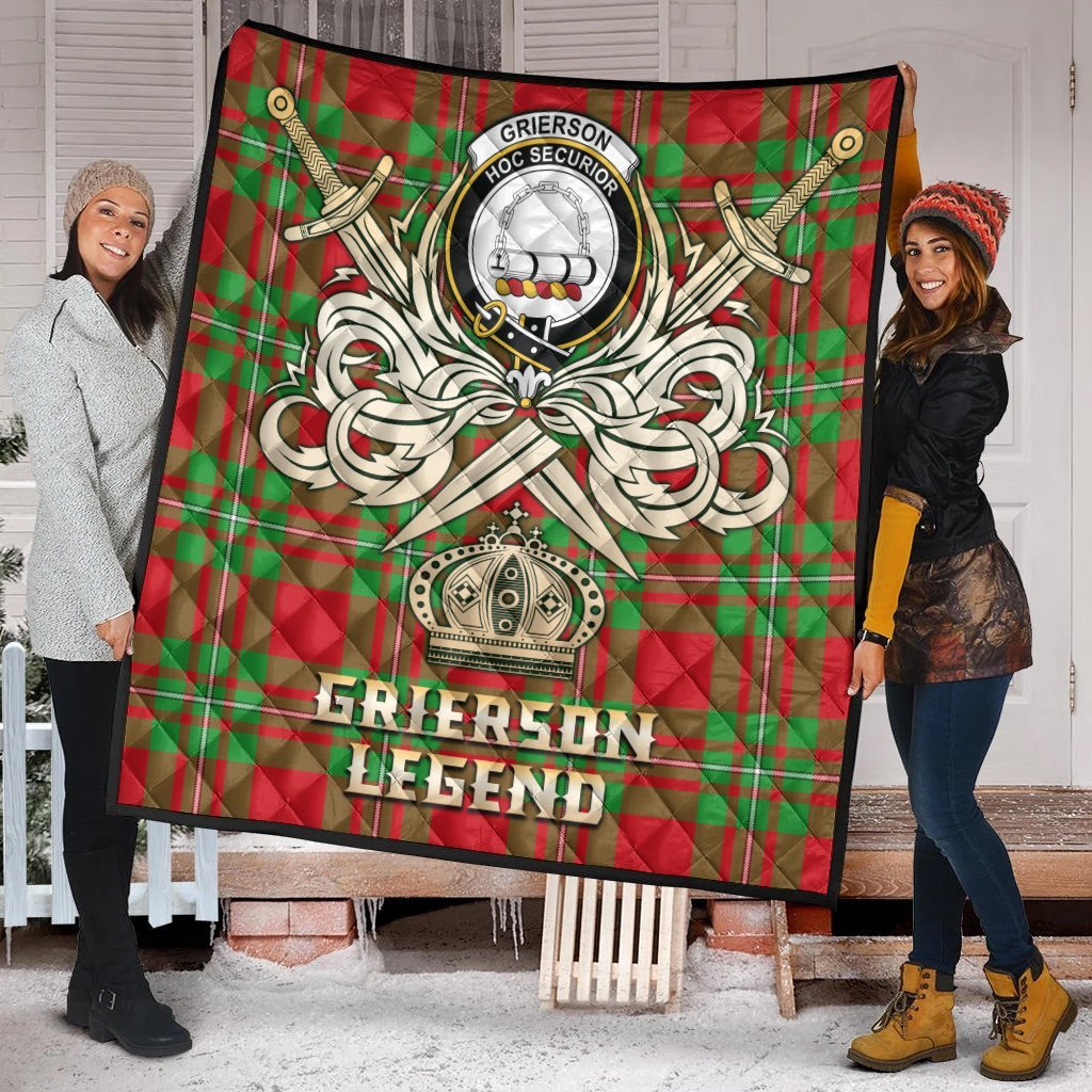 Grierson Tartan Crest Legend Gold Royal Premium Quilt