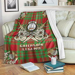 Grierson Tartan Gold Courage Symbol Blanket