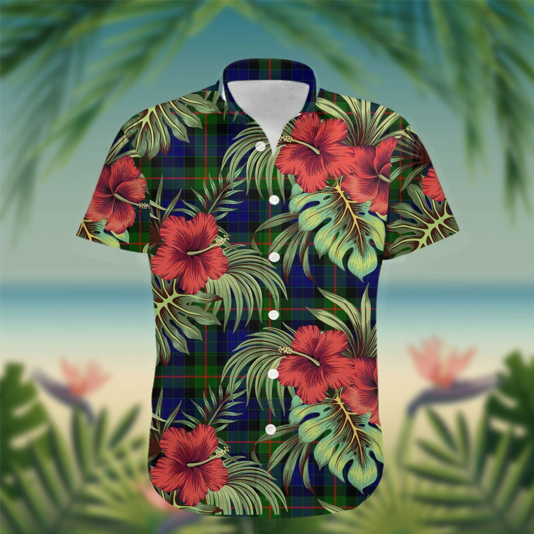 Gunn Tartan Hawaiian Shirt Hibiscus, Coconut, Parrot, Pineapple - Tropical Garden Shirt