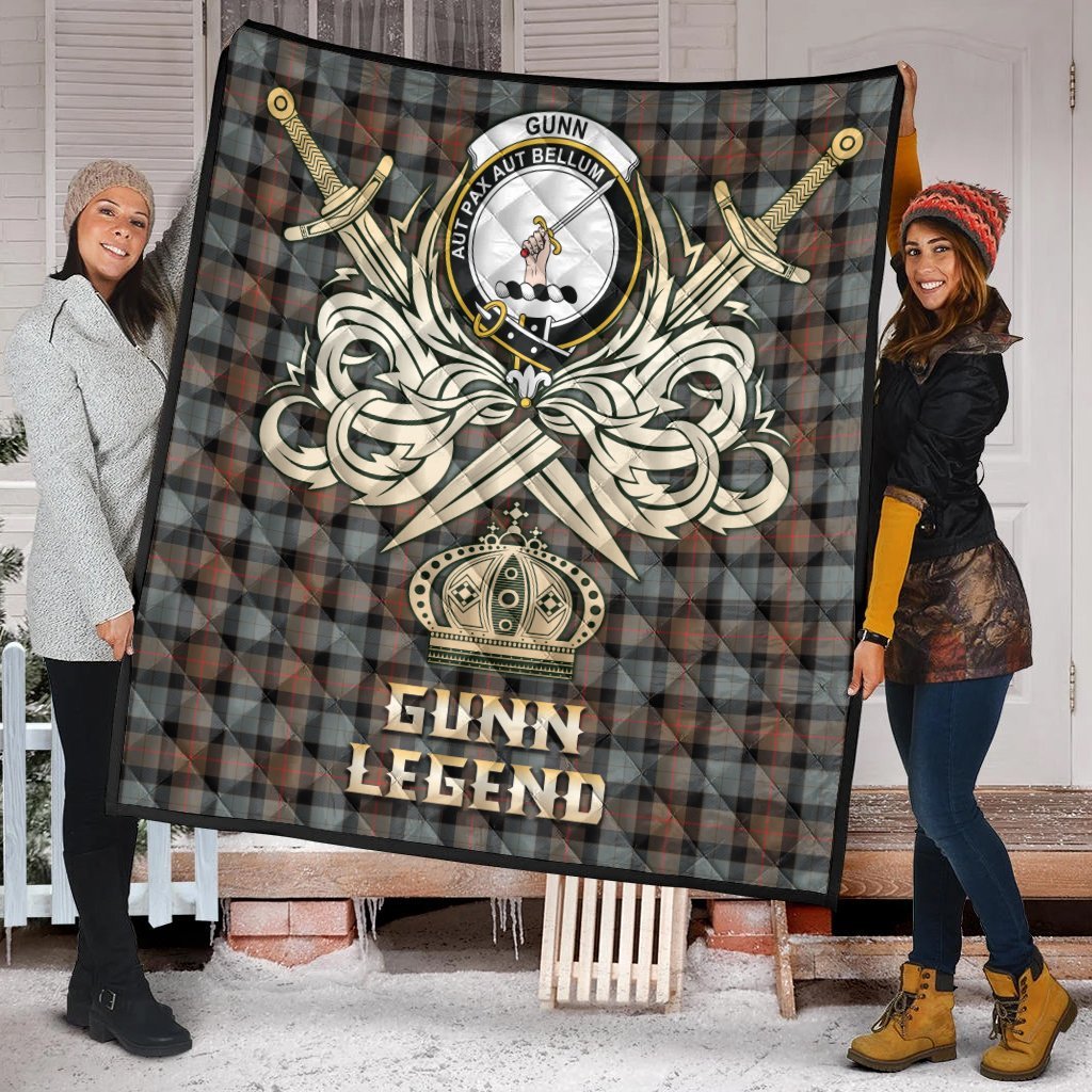 Gunn Weathered Tartan Crest Legend Gold Royal Premium Quilt