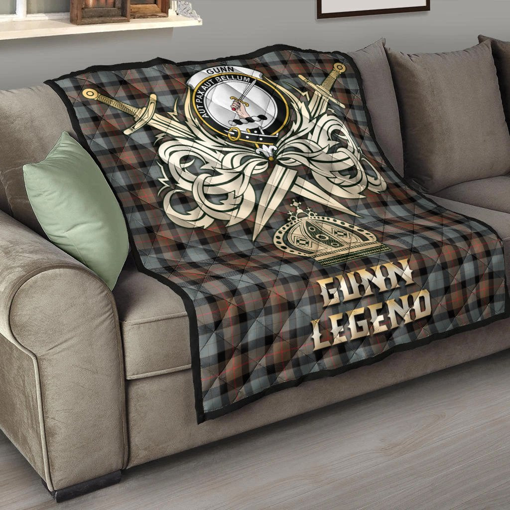 Gunn Weathered Tartan Crest Legend Gold Royal Premium Quilt