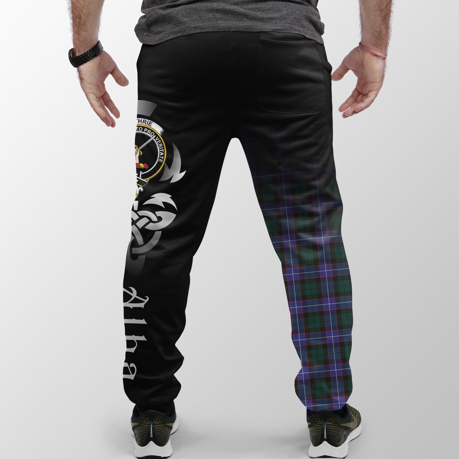 Guthrie Modern Tartan Crest Jogger Sweatpants - Alba Celtic Style