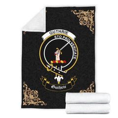 Guthrie Crest Tartan Premium Blanket Black