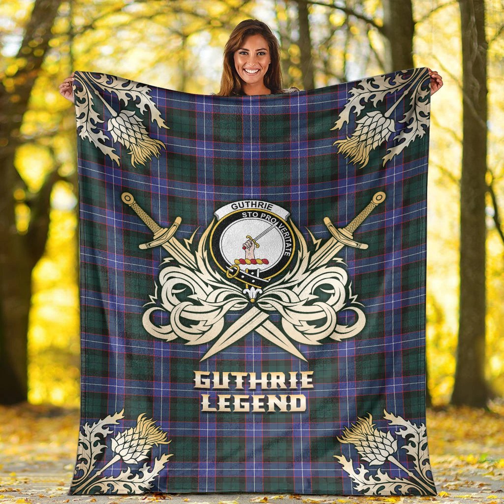 Guthrie Modern Tartan Gold Courage Symbol Blanket