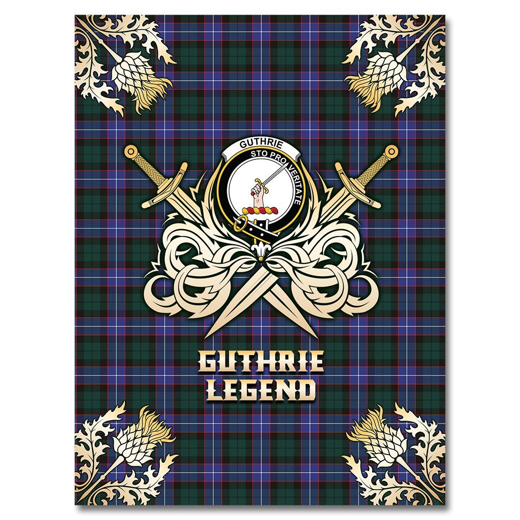 Guthrie Modern Tartan Gold Courage Symbol Blanket