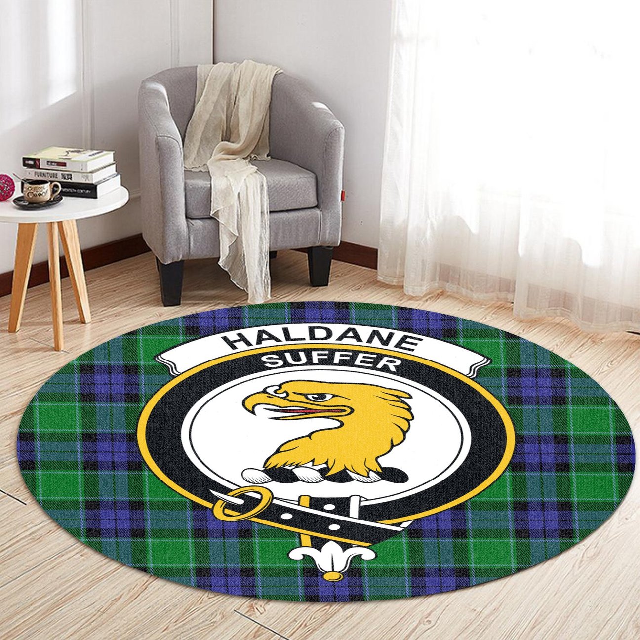 Haldane Tartan Crest Round Rug