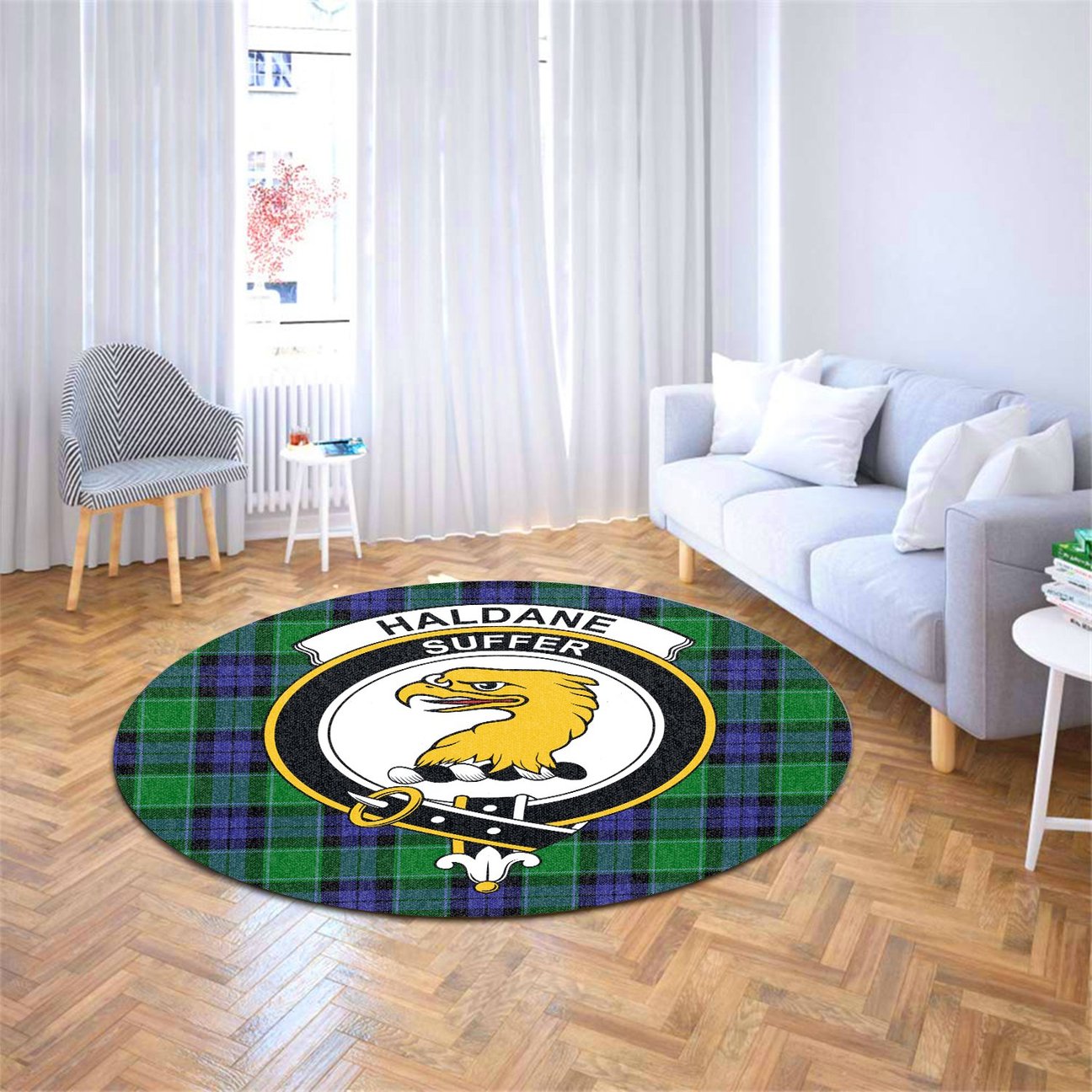 Haldane Tartan Crest Round Rug