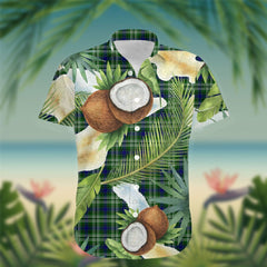 Haliburton Tartan Hawaiian Shirt Hibiscus, Coconut, Parrot, Pineapple - Tropical Garden Shirt