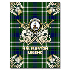 Haliburton Tartan Gold Courage Symbol Blanket
