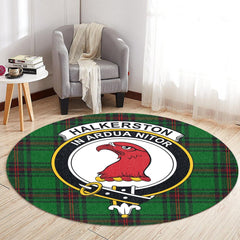 Halkerston Tartan Crest Round Rug