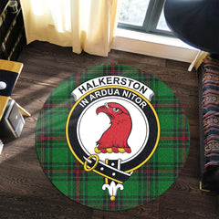 Halkerston Tartan Crest Round Rug