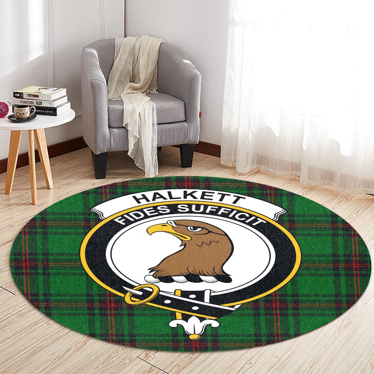 Halkett Tartan Crest Round Rug