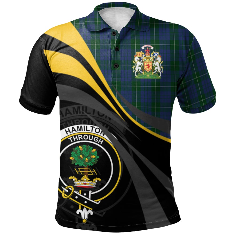 Hamilton Hunting Tartan Polo Shirt - Royal Coat Of Arms Style – Scotsprint