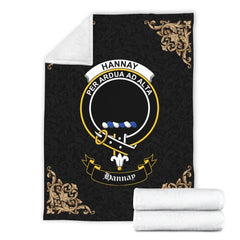 Hannay Crest Tartan Premium Blanket Black