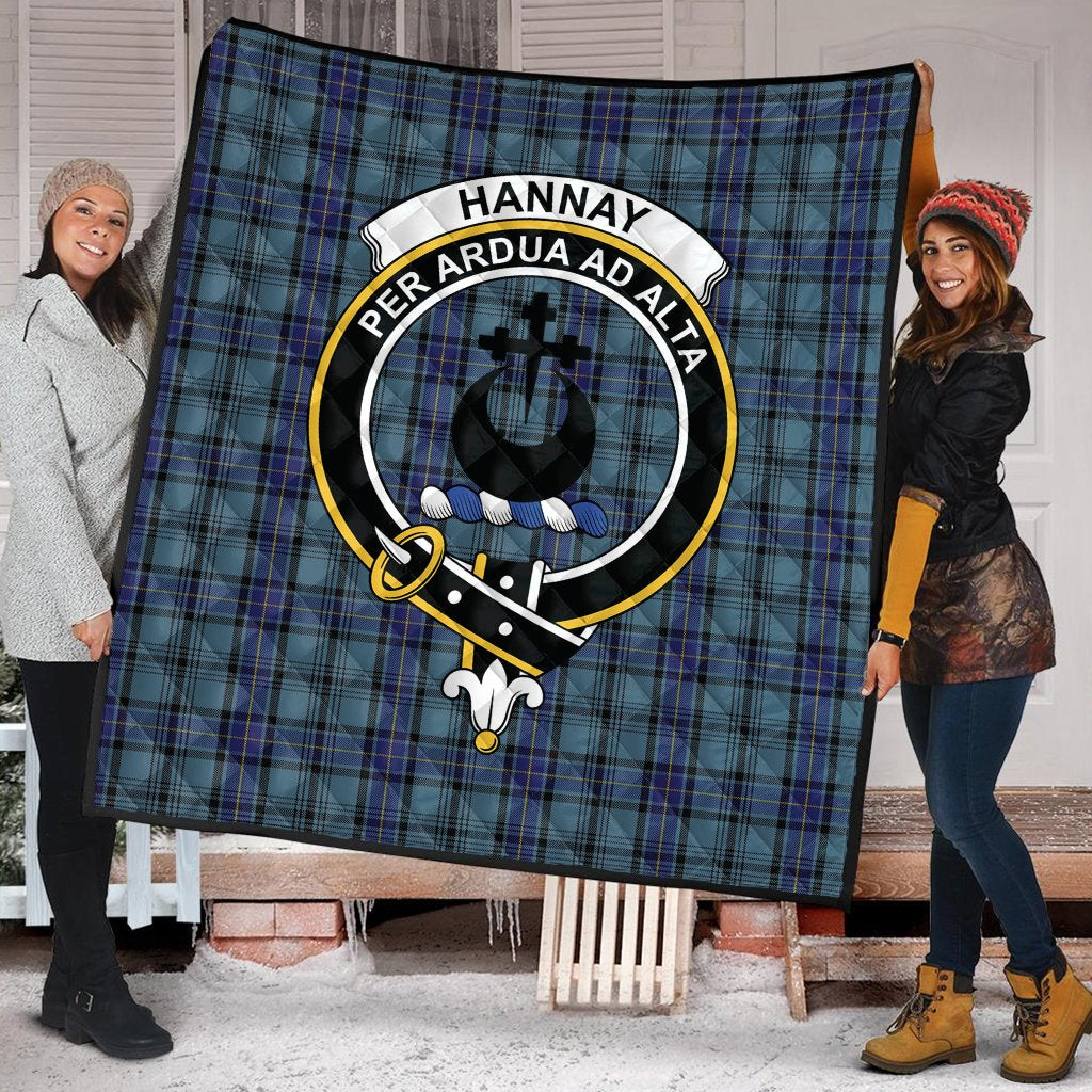 Hannay Blue Tartan Crest Quilt