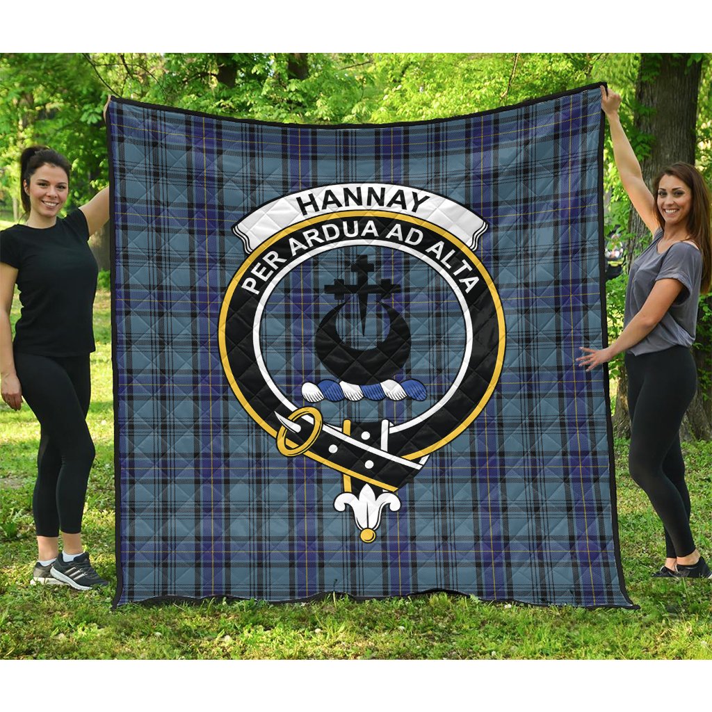 Hannay Blue Tartan Crest Quilt