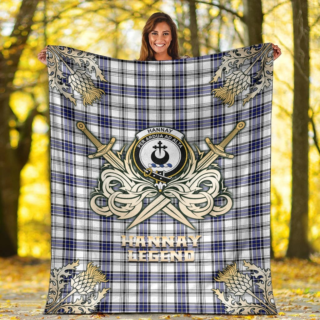 Hannay Modern Tartan Gold Courage Symbol Blanket