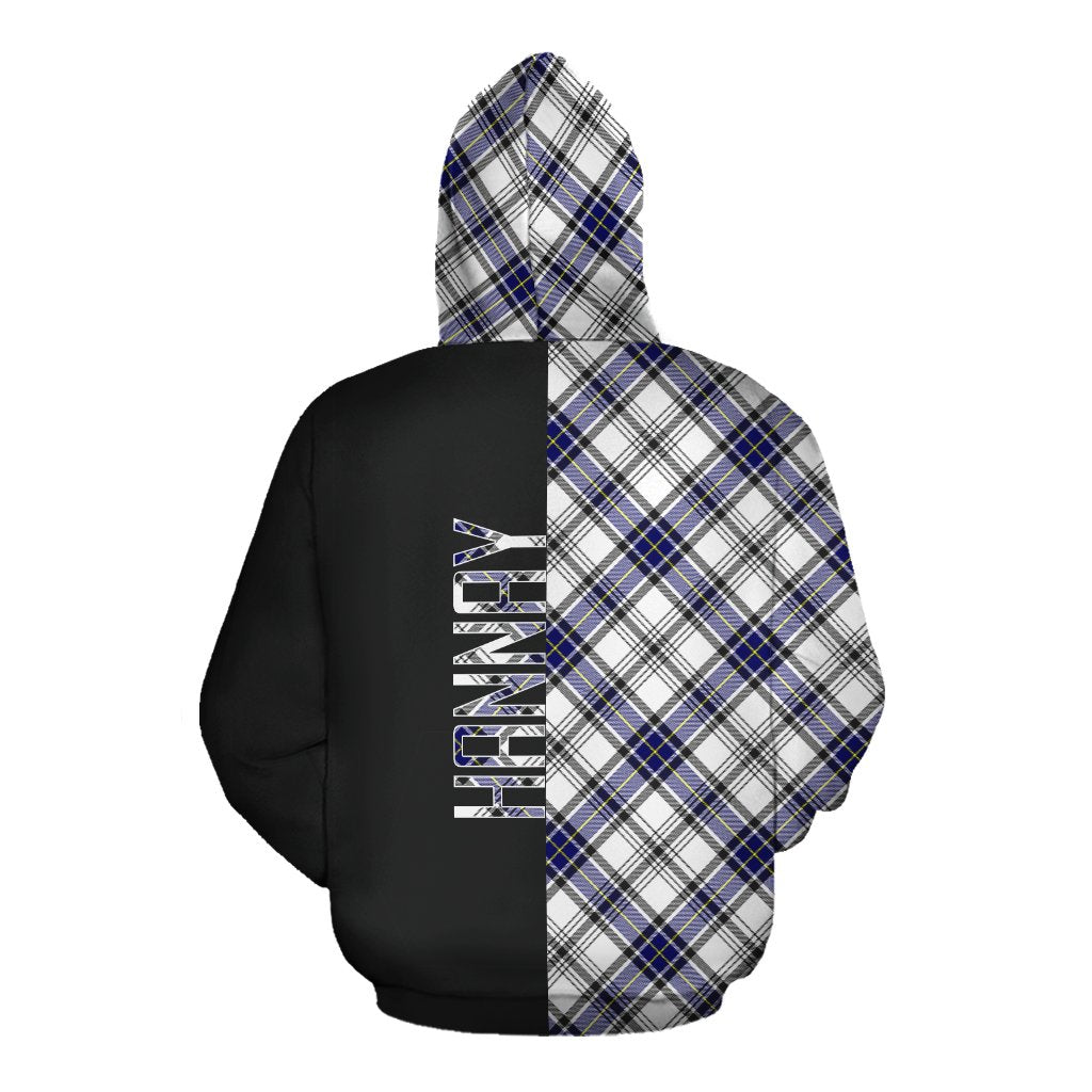 Hannay Modern Tartan Hoodie Half of Me - Cross Style