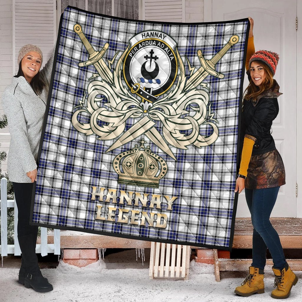 Hannay Modern Tartan Crest Legend Gold Royal Premium Quilt