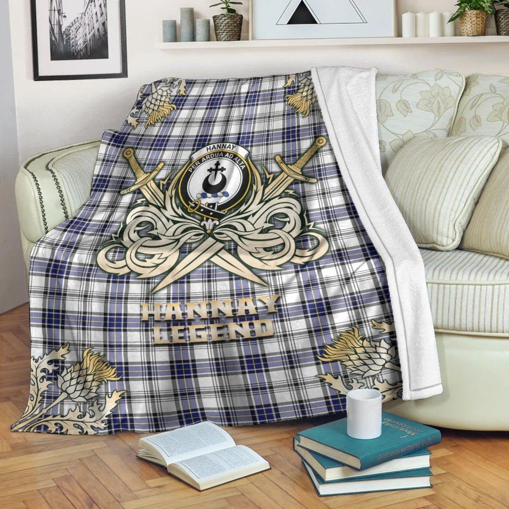 Hannay Modern Tartan Gold Courage Symbol Blanket