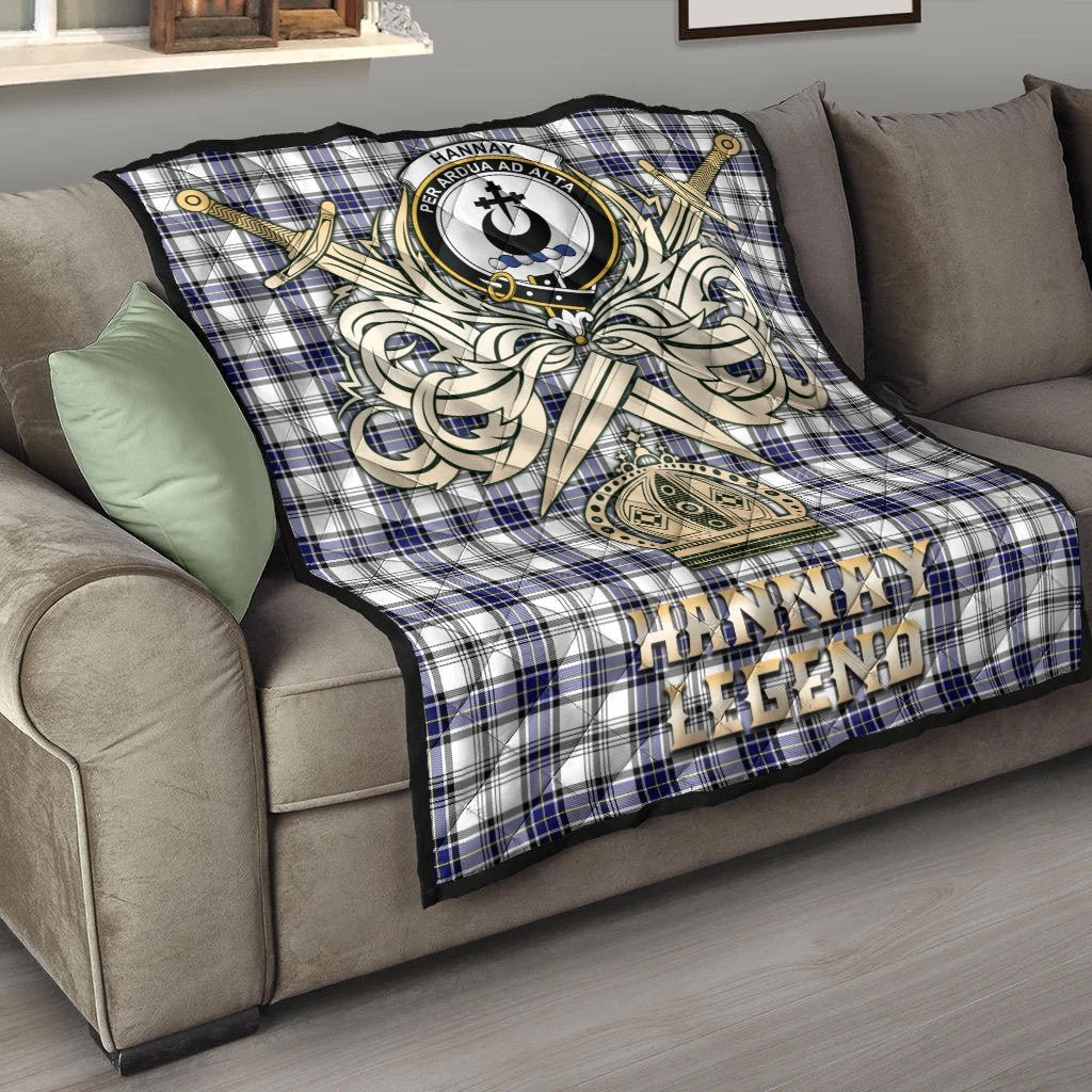 Hannay Modern Tartan Crest Legend Gold Royal Premium Quilt