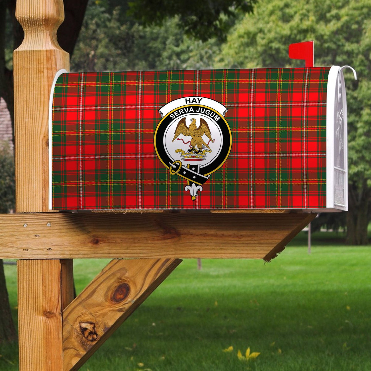 Hay Modern Tartan Crest Mailbox