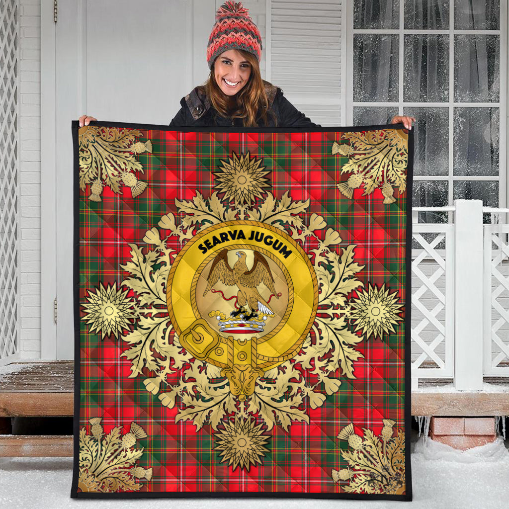 Hay Modern Tartan Crest Premium Quilt - Gold Thistle Style