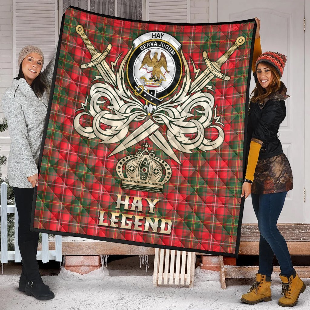 Hay Modern Tartan Crest Legend Gold Royal Premium Quilt