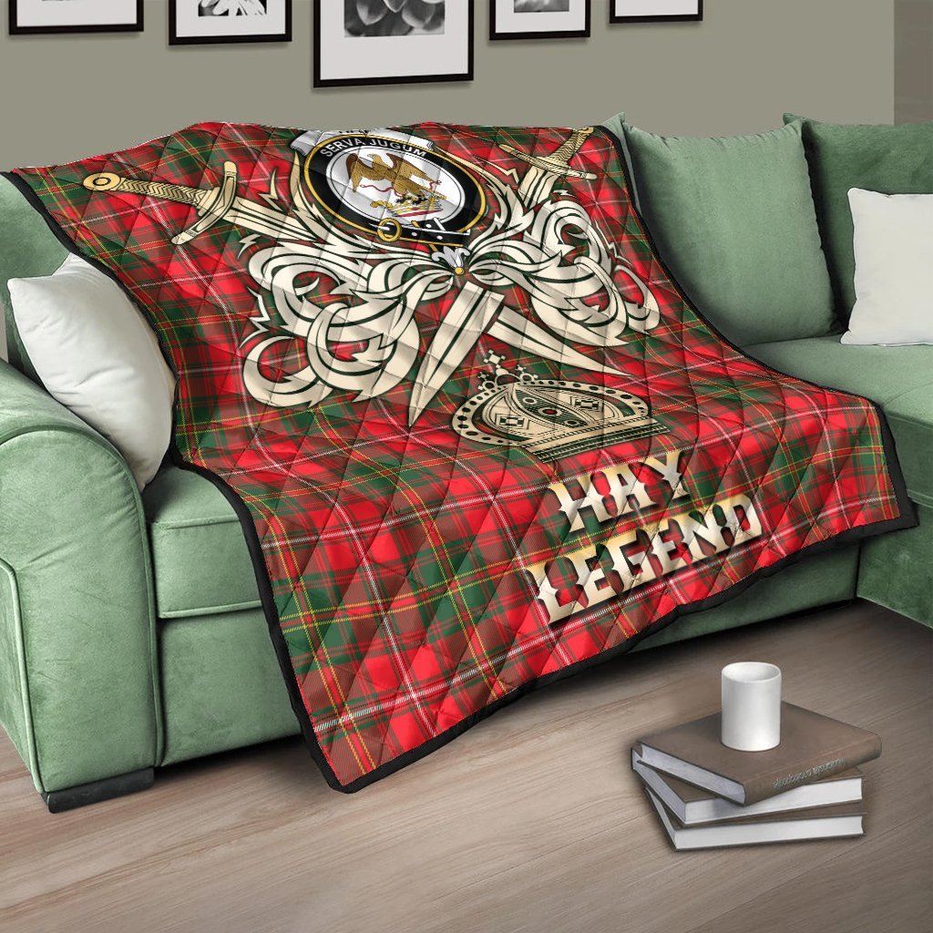 Hay Modern Tartan Crest Legend Gold Royal Premium Quilt