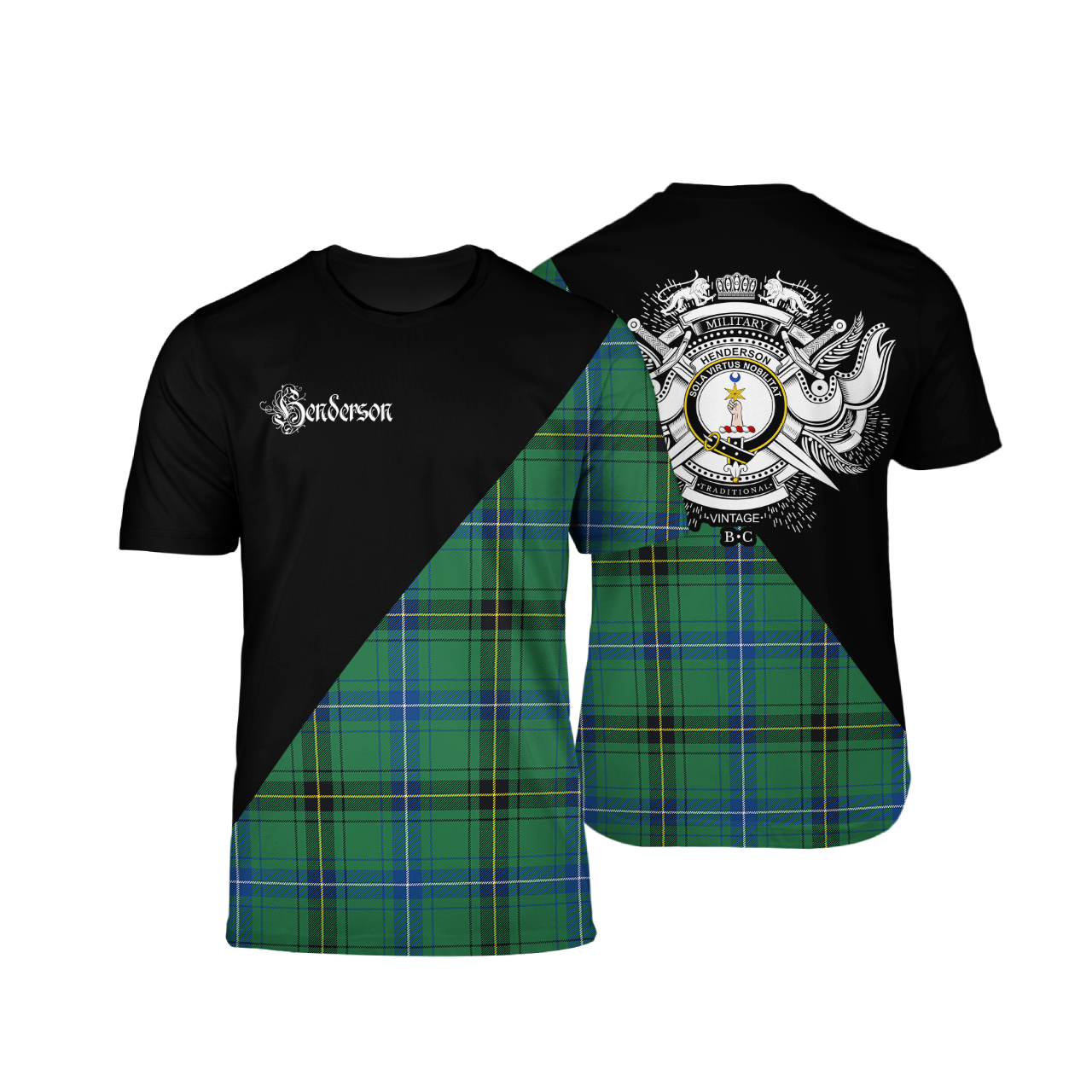 Henderson Ancient Tartan - Military T-Shirt