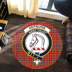 Hepburn Tartan Crest Round Rug