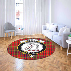 Hepburn Tartan Crest Round Rug