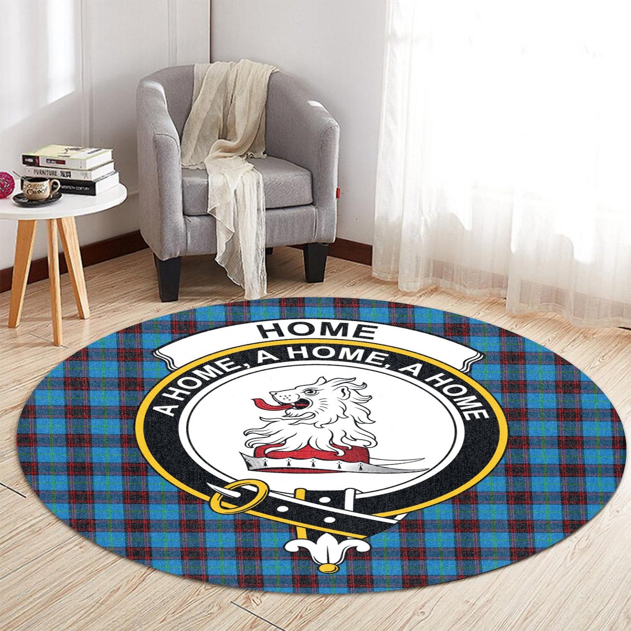 Home Ancient Tartan Crest Round Rug