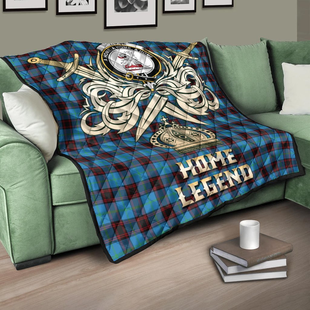 Home Ancient Tartan Crest Legend Gold Royal Premium Quilt