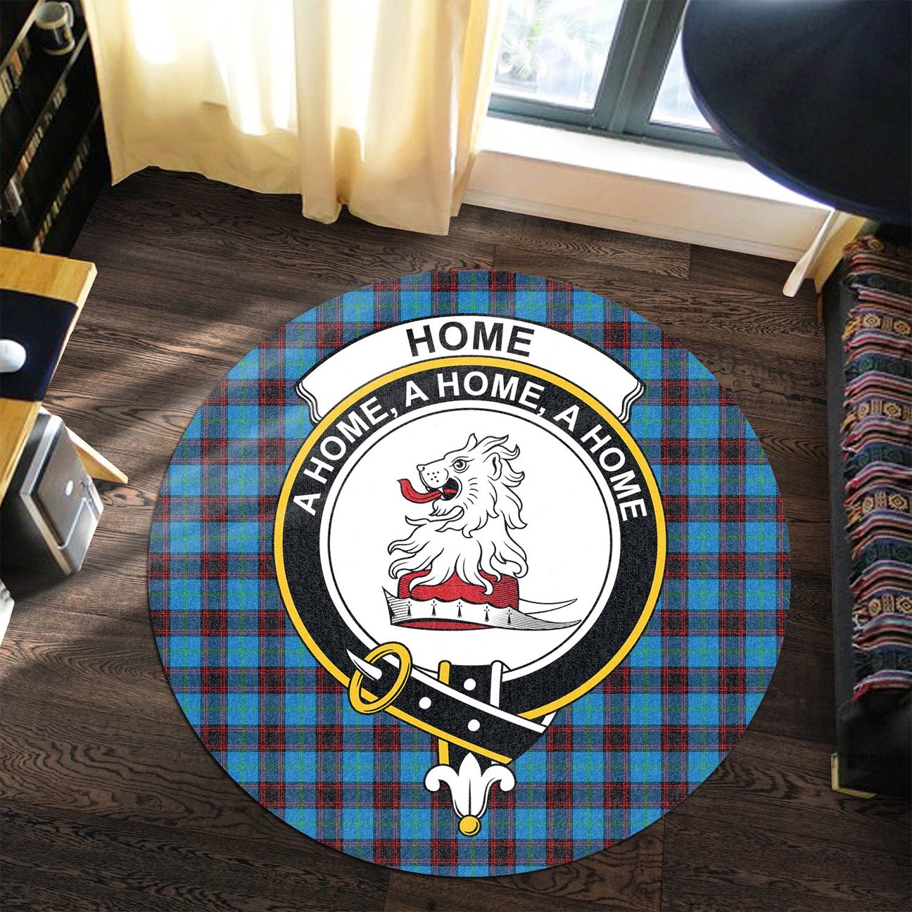 Home Ancient Tartan Crest Round Rug