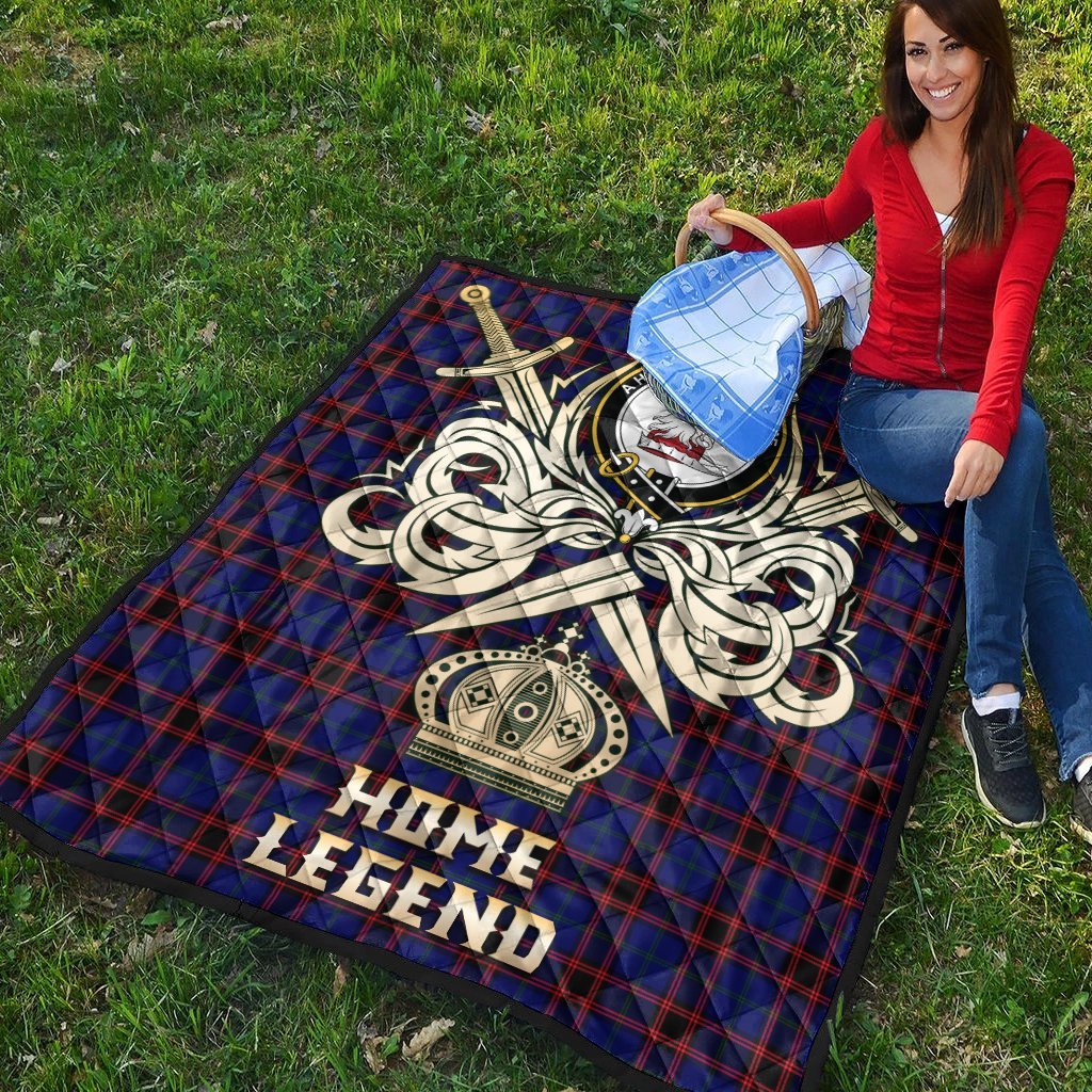 Home Modern Tartan Crest Legend Gold Royal Premium Quilt