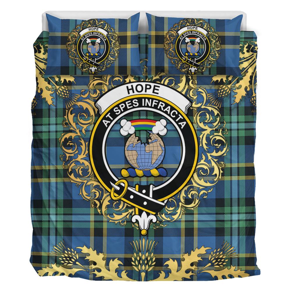 Hope Tartan Crest Bedding Set - Golden Thistle Style