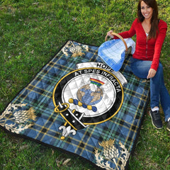 Hope Tartan Crest Premium Quilt - Gold Thistle Style