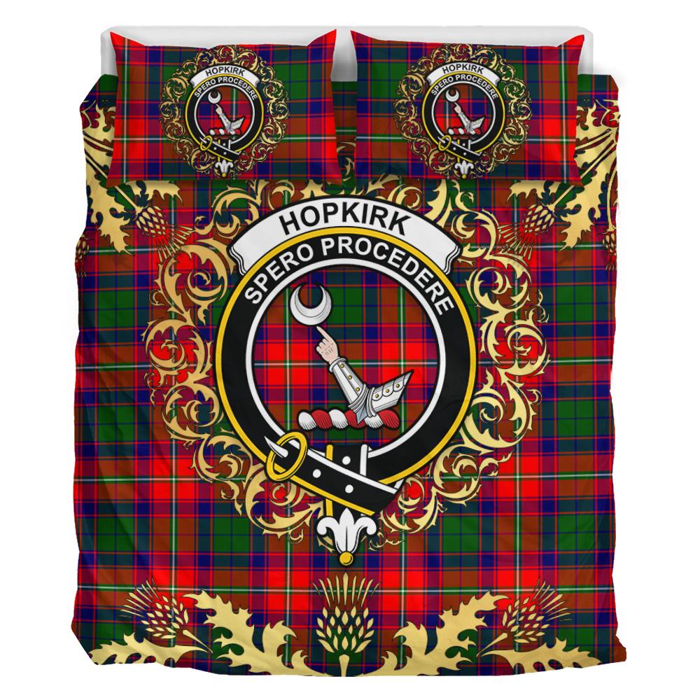 Hopkirk Tartan Crest Bedding Set - Golden Thistle Style