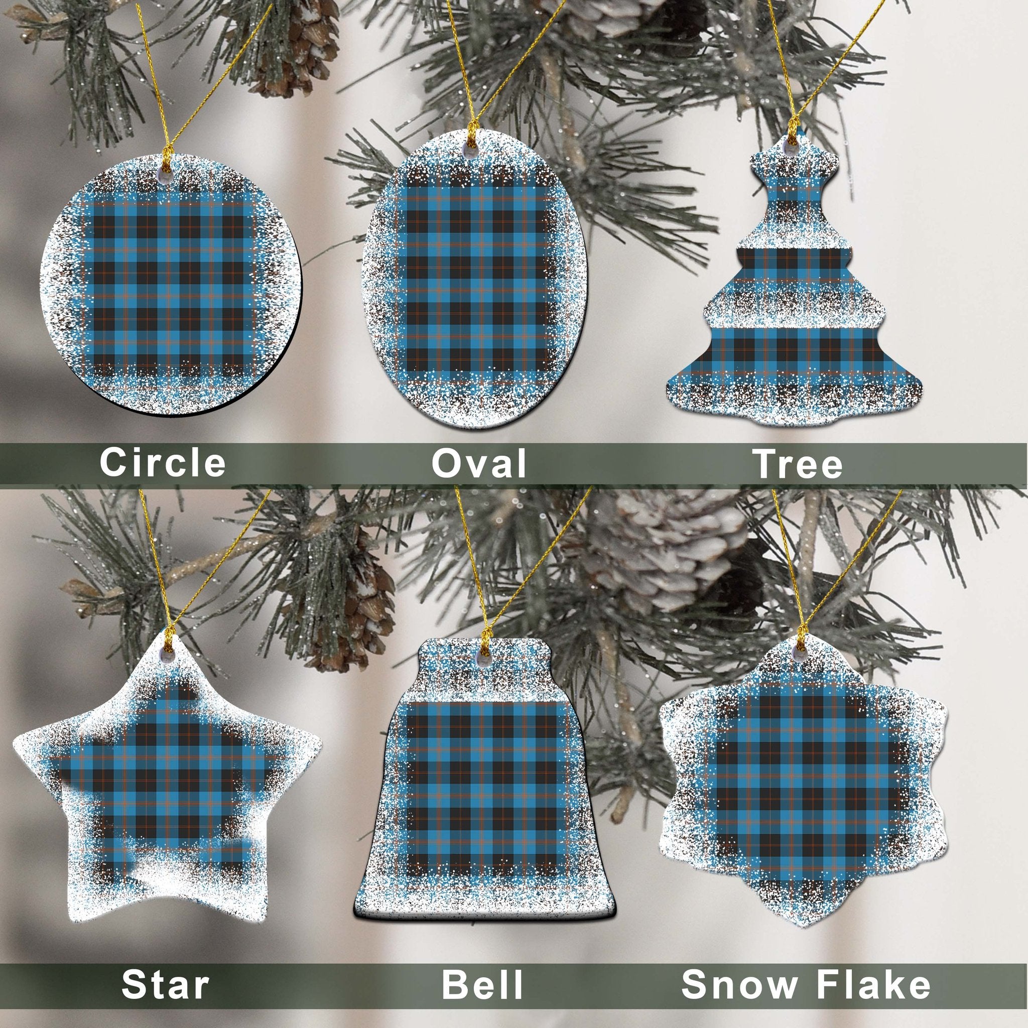 Horsburgh Tartan Christmas Ceramic Ornament - Snow Style