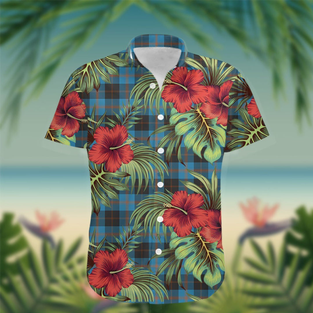 Horsburgh Tartan Hawaiian Shirt Hibiscus, Coconut, Parrot, Pineapple - Tropical Garden Shirt