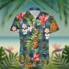 Horsburgh Tartan Hawaiian Shirt Hibiscus, Coconut, Parrot, Pineapple - Tropical Garden Shirt