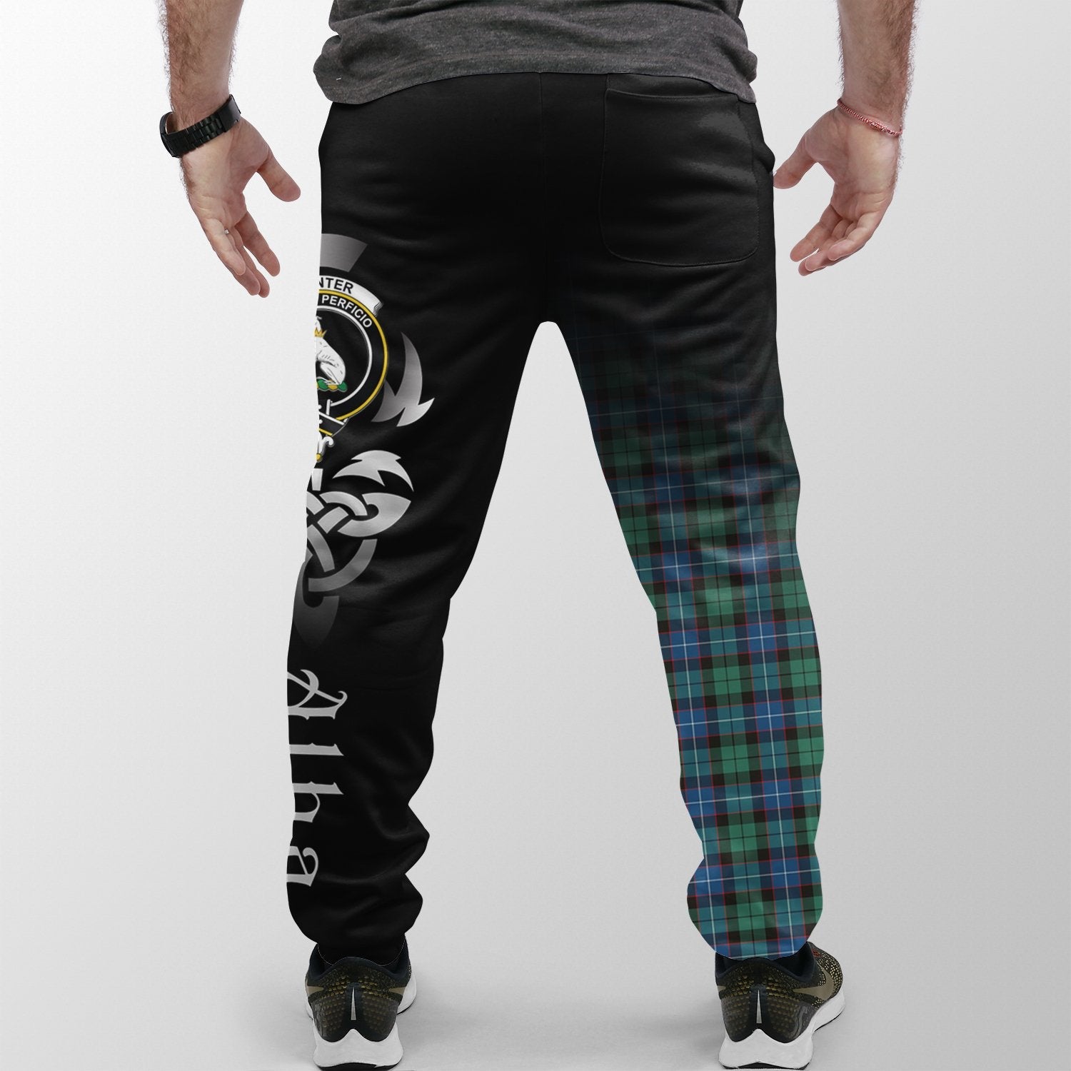 Hunter Ancient Tartan Crest Jogger Sweatpants - Alba Celtic Style