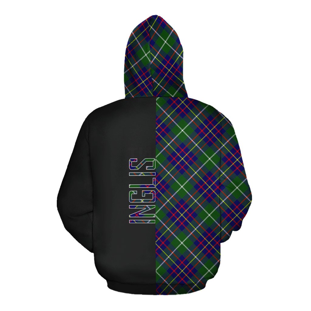 Inglis Modern Tartan Hoodie Half of Me - Cross Style