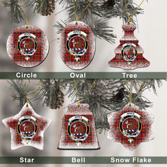 Innes Tartan Christmas Ceramic Ornament - Snow Style