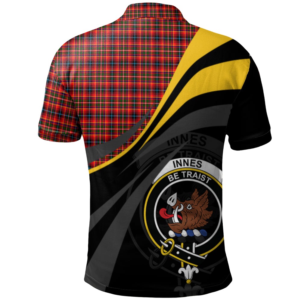 Innes Modern Tartan Polo Shirt - Royal Coat Of Arms Style