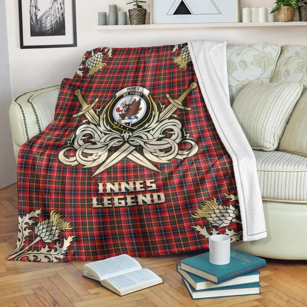 Innes Modern Tartan Gold Courage Symbol Blanket